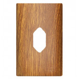 Placa P/ 1 Tomada Vertical 4x2 com Suporte - Novara Cumaru